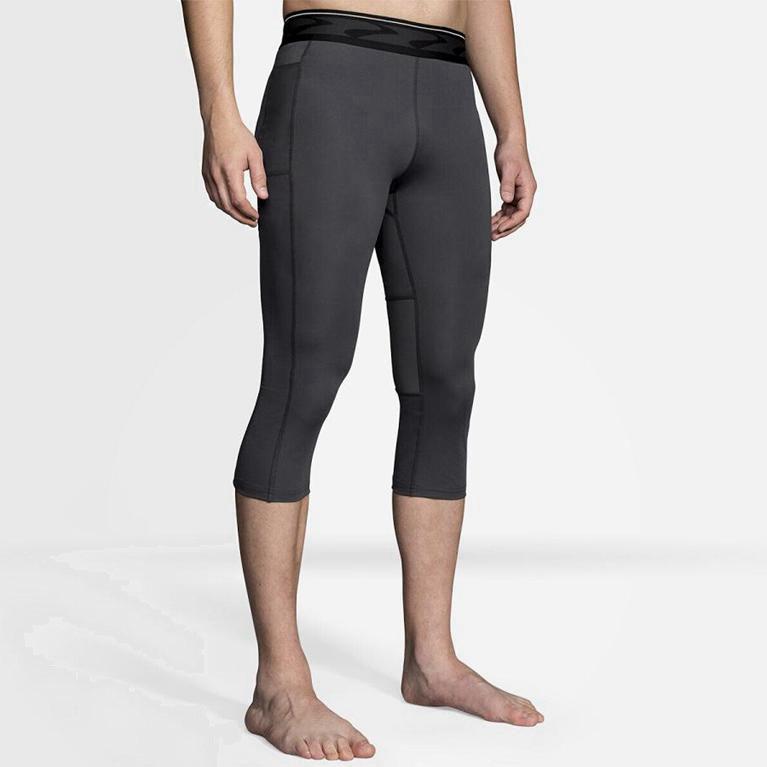 Brooks All-In 3/4 Mens Running Leggings Ireland Grey (FXCD-34872)